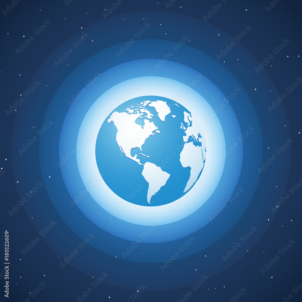 world globe on blue wave background America world globe on blue wave background America