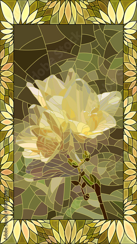 Fototapeta Naklejka Na Ścianę i Meble -  Vector illustration of flower yellow iris.