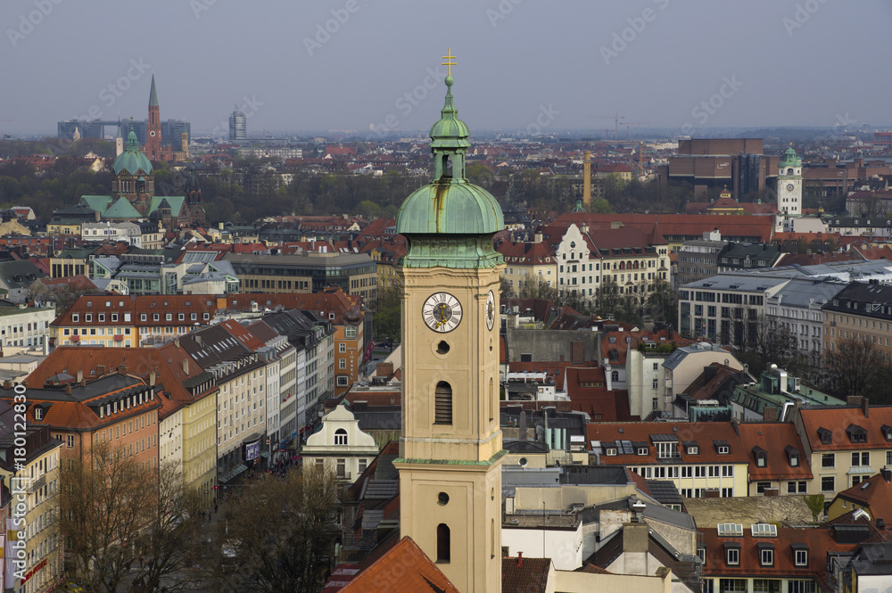 Munich, Germany. Aerial view of the city center