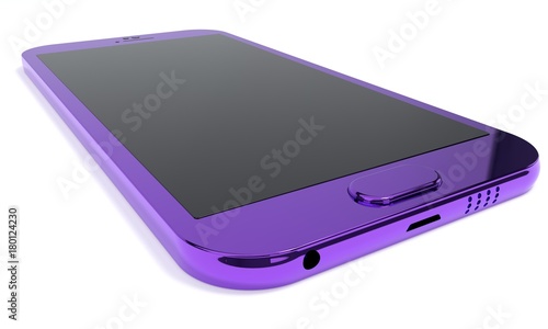 Mobile phone of background colored metal, 3d rendering