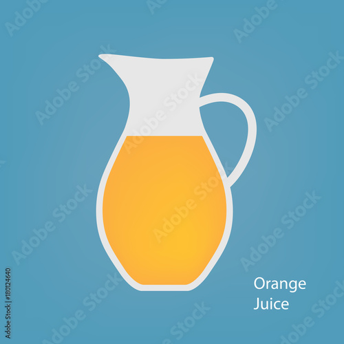 jug with orange juice- vector illustration