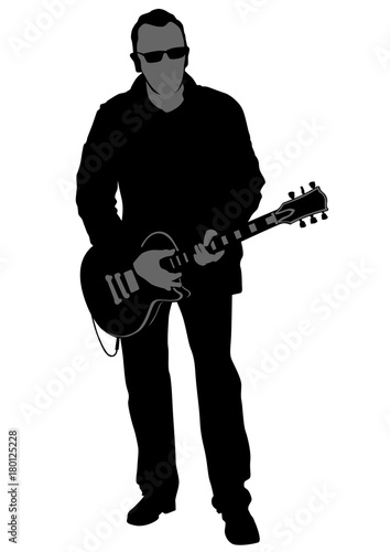 Concert of rock band on a white background