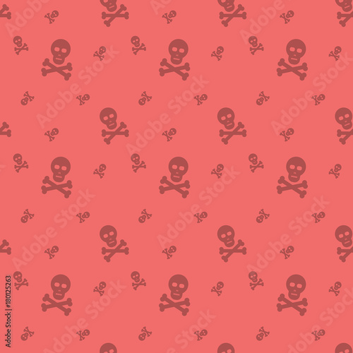 Skull And Bones Halloween Holiday Seamless Silhouette Pattern