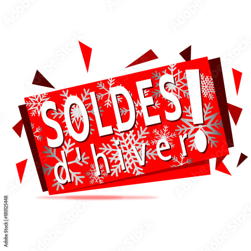 Bannière Soldes d'hiver ! Rouge