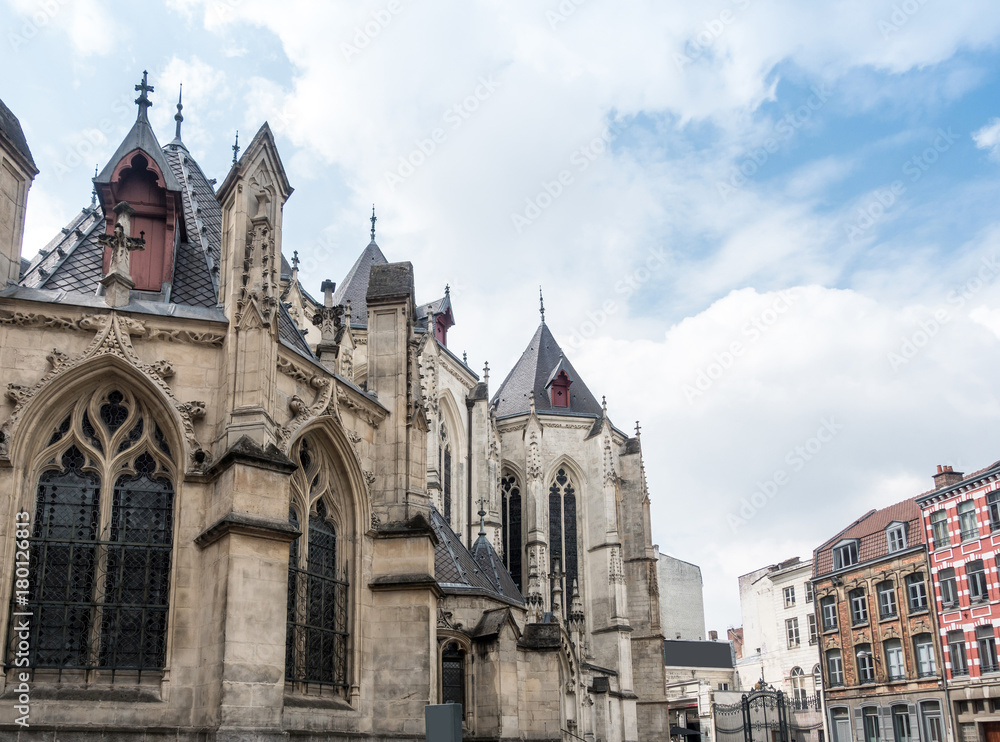 Traditional Cathedral building in Lille, France