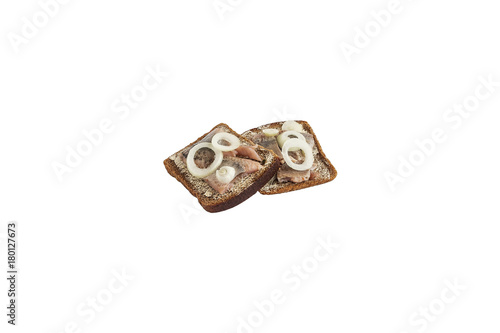 bread with herring and onions