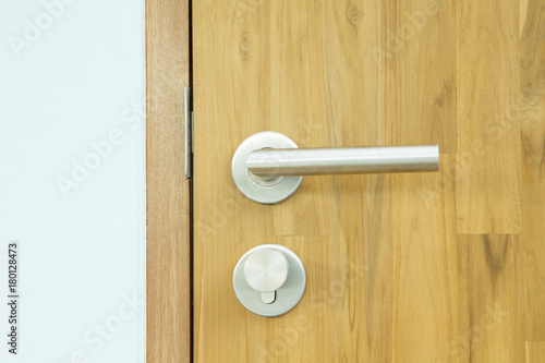 Wallpaper Mural Modern style door handle on wooden door Torontodigital.ca