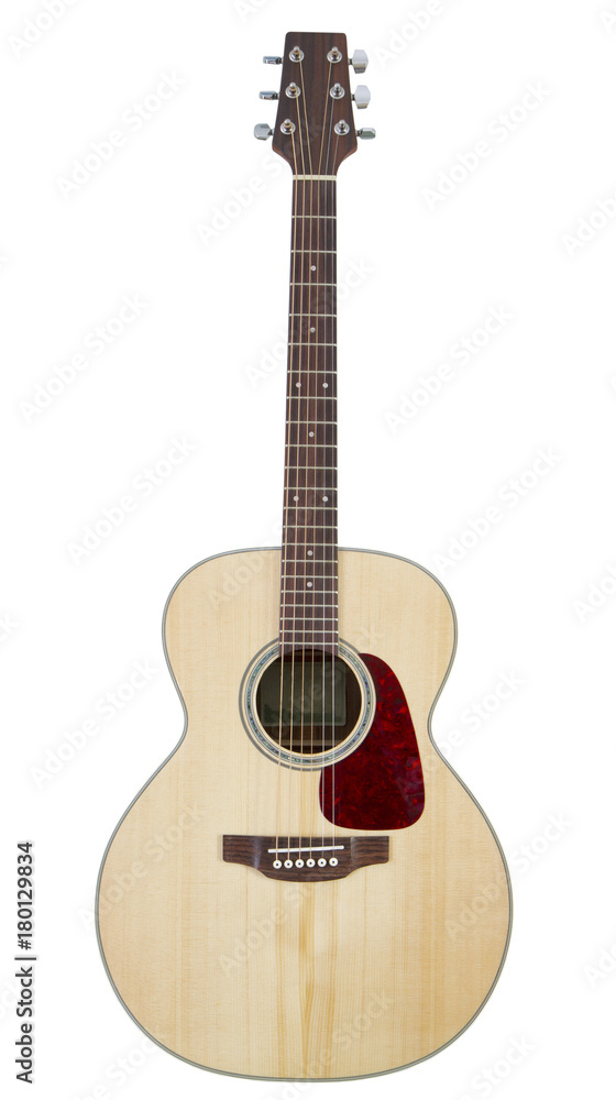 Acoustic guitar isolated on white background