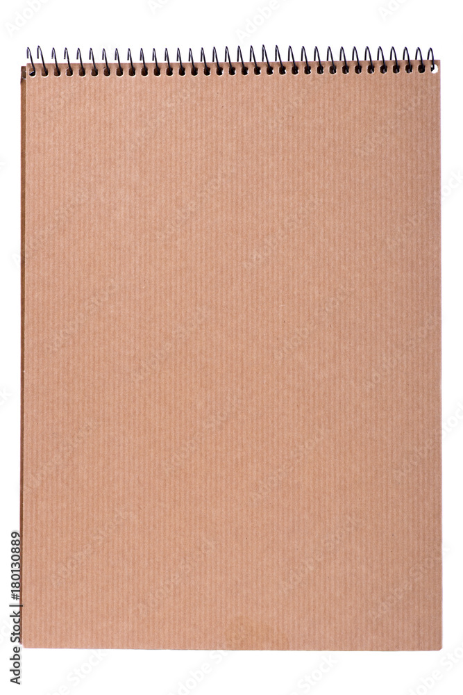 Cover of a notepad of kraft paper on a white background Cover of a notepad of kraft paper on a white background