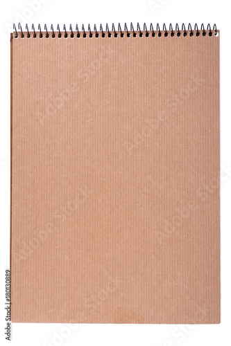 Cover of a notepad of kraft paper on a white background