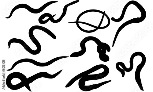 Round worms Silhouette Vector Graphics