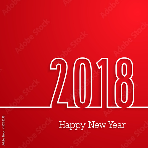 Happy new year 2018 paper postcard. © miloart