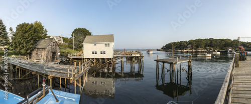 scenic coast with lobster pier  in Bristol photo