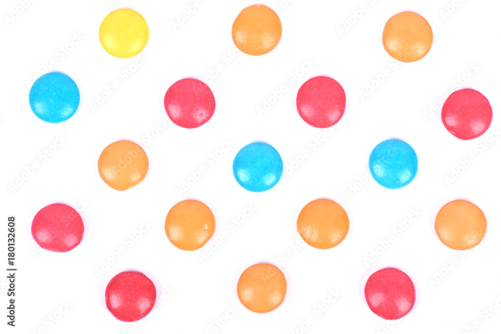 Colorful candies. Isolated on white background seamless image
