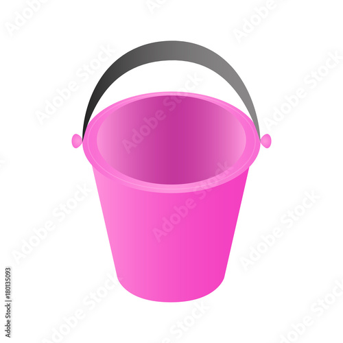 Sand bucket toy isolated on white background, Vector illustration