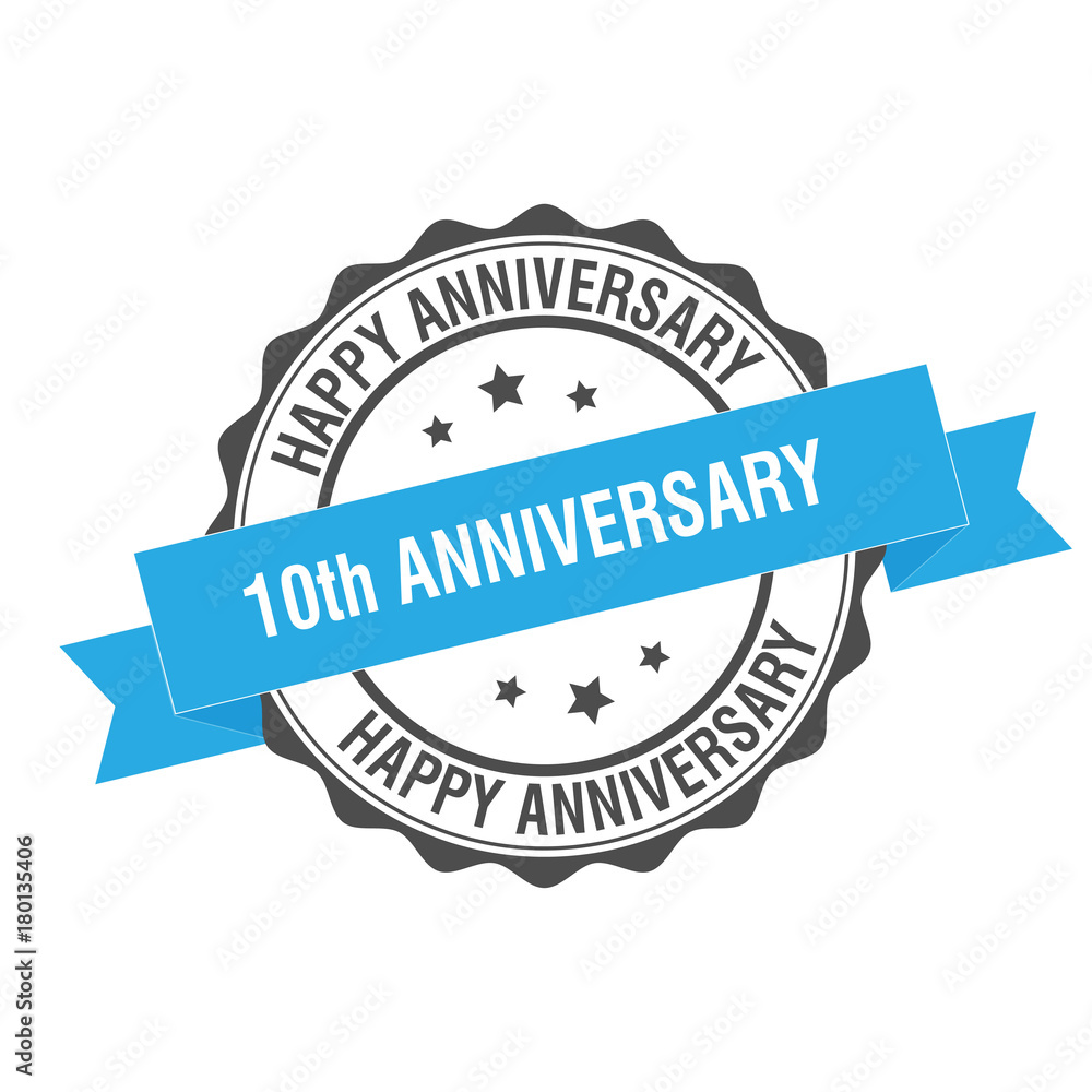 Obraz premium 10th anniversary stamp illustration