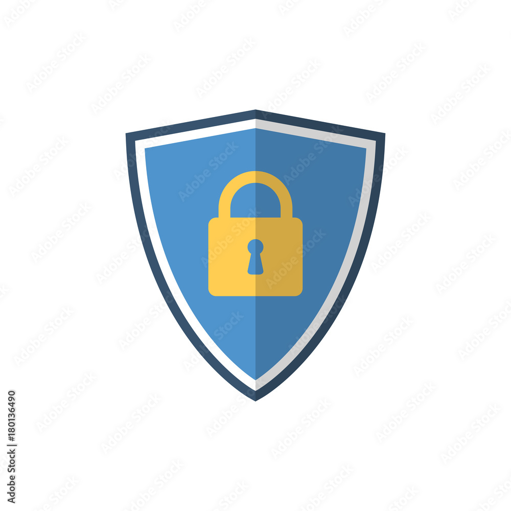 Shield with padlock icon, security logo Shield with padlock icon, security logo
