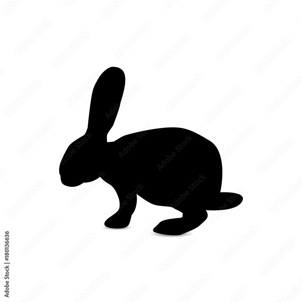 Silhouette of eating hare. Silhouette of eating hare.