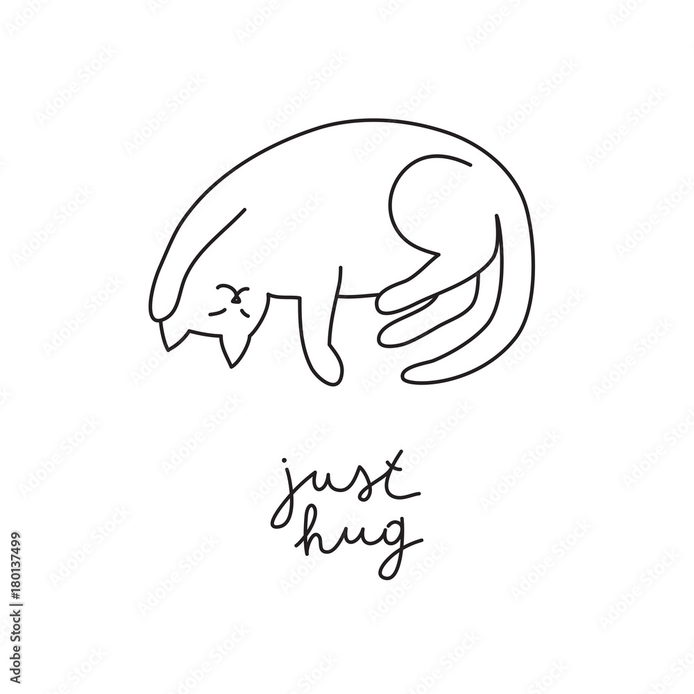 Fototapeta premium funny cat with text