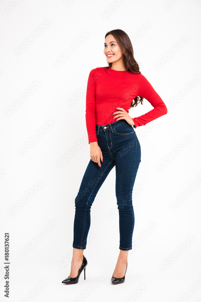 Full length portrait of a smiling asian woman Full length portrait of a smiling asian woman