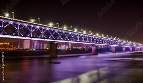 Old double deck bridge Wuhan Yangtze river Great Bridge © siewwy84