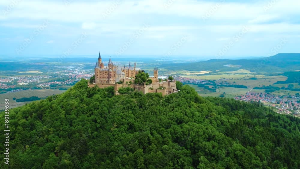 Hohenzollern Castle, Germany. Aerial FPV drone flights. Hohenzollern Castle, Germany. Aerial FPV drone flights.