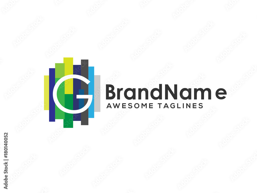 letter g logo with colorful paint stripes, Letter g logo colorful strips design template elements. Logo initial letter g Business corporate letter g logo with colorful paint stripes, Letter g logo colorful strips design template elements. Logo initial letter g Business corporate