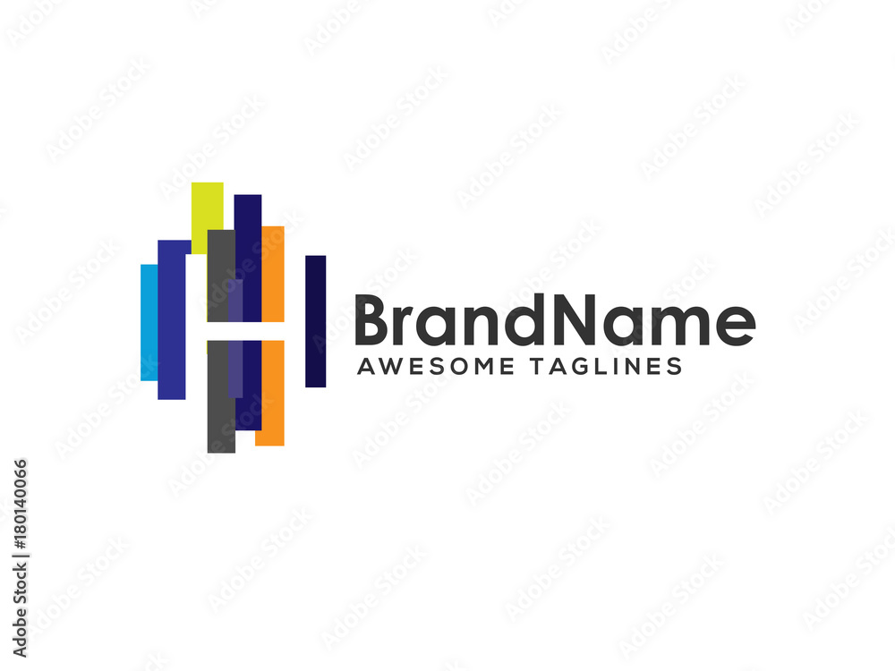 letter h logo with colorful paint stripes, Letter h logo colorful strips design template elements. Logo initial letter h Business corporate letter h logo with colorful paint stripes, Letter h logo colorful strips design template elements. Logo initial letter h Business corporate