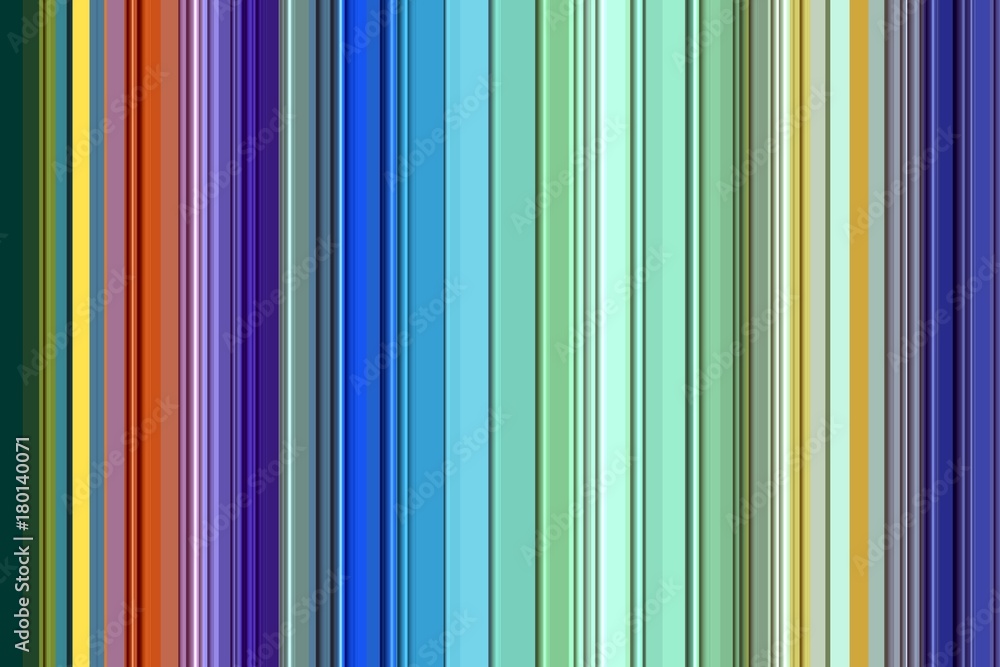 Fototapeta premium Plastic lines in blue, green, orange hues, abstract texture and background