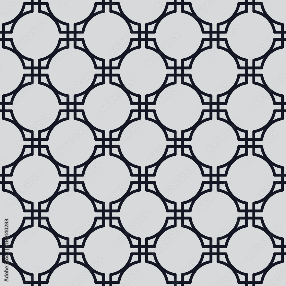 Naklejka premium Abstract geometric pattern, seamless vector background. Black and blue texture