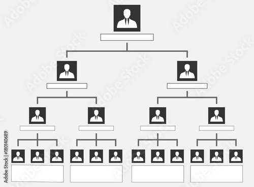 Organization Chart Tree, corporate hierarchy pyramid illustration