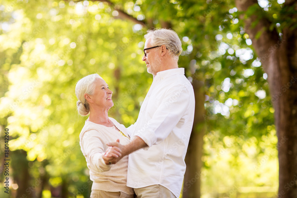 happy senior couple dancing at summer park happy senior couple dancing at summer park