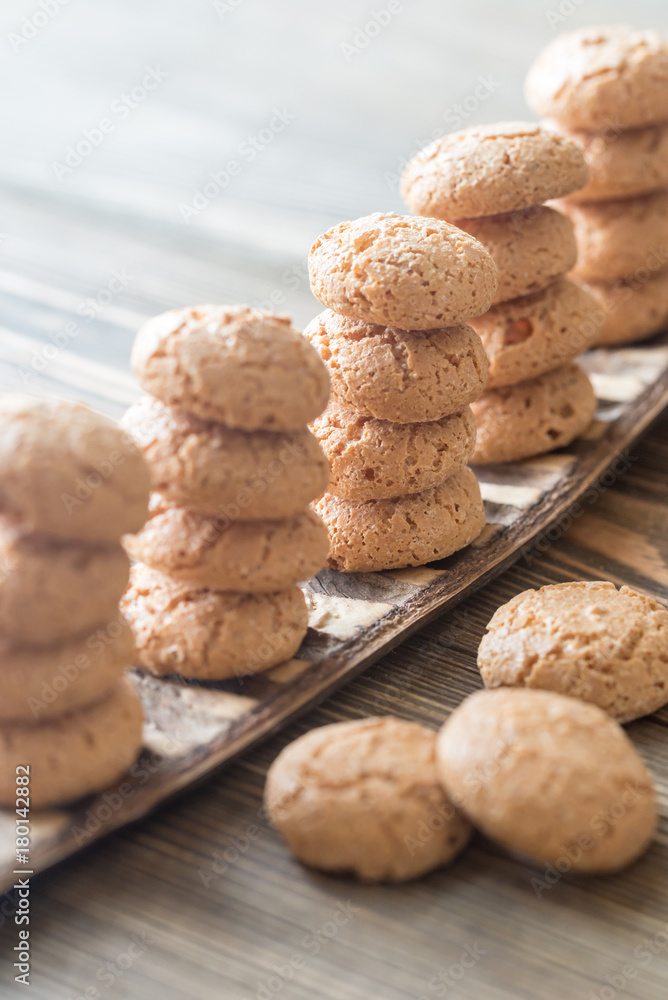 Bunch of amaretti cookies close up Bunch of amaretti cookies close up