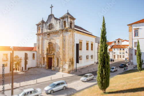 View on the saint Jean church in Coimbra city in the central Portugal. Image with tilt-shift technic