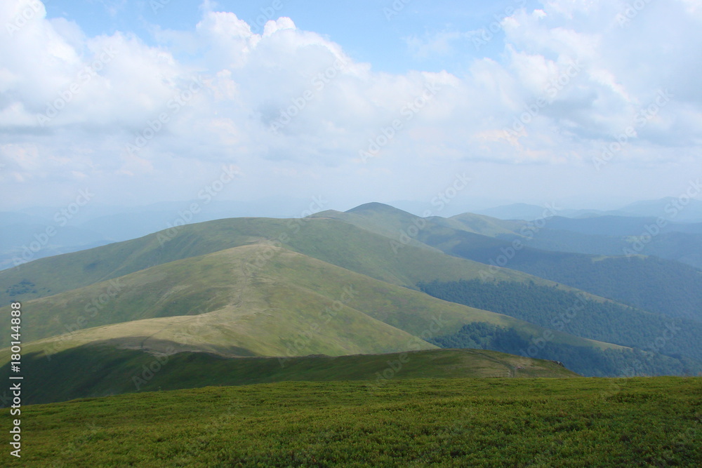 a path along the tops of the Carpathian Borzhava mountain range.