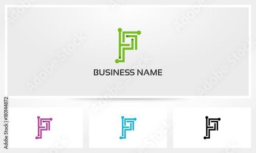 P Alphabet Letter Circuit Node Line