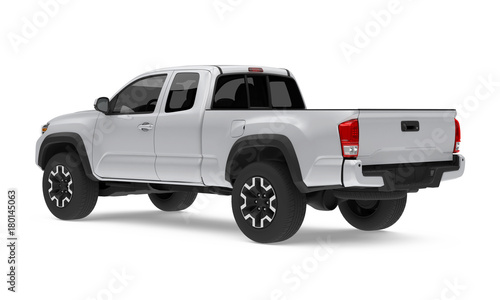 Silver Pickup Truck Isolated