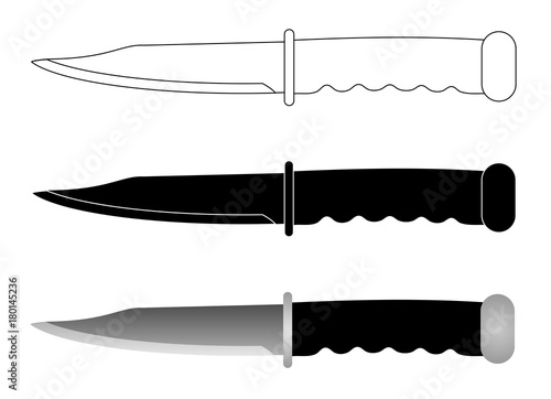 military knife set vector eps 10