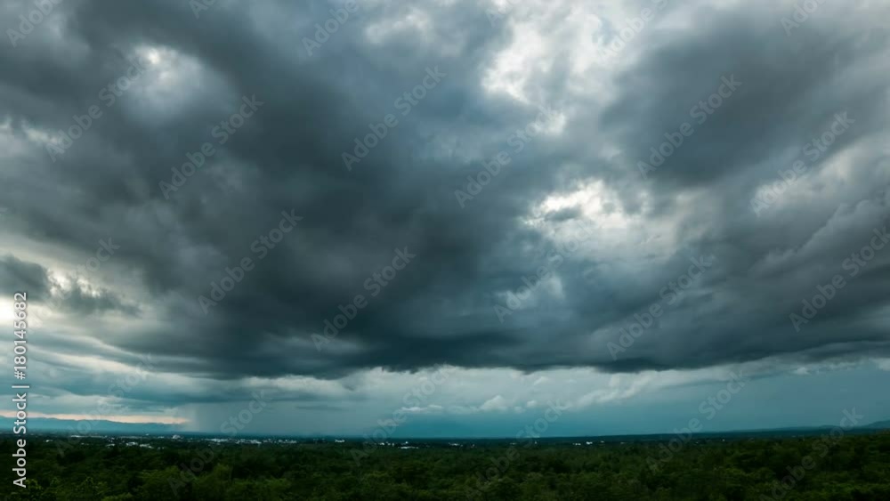 Timelapse Storm clouds with the rain Timelapse Storm clouds with the rain