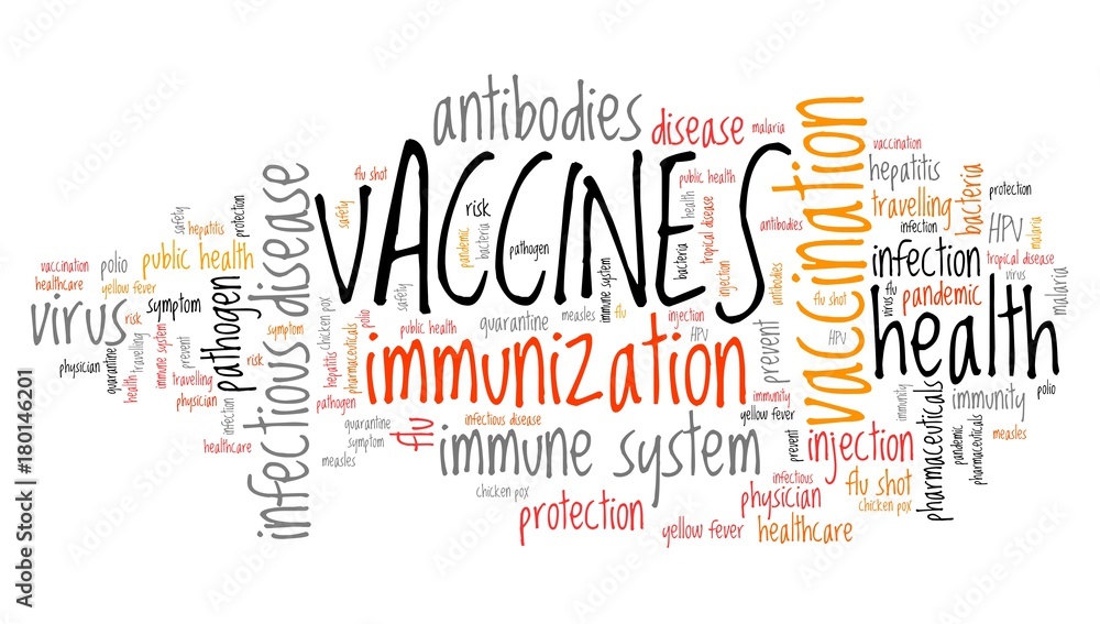 Obraz premium Vaccines word cloud