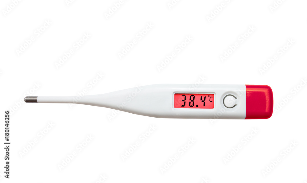 Digital electronic Thermometer with red LED screen notify about high danger temperature Digital electronic Thermometer with red LED screen notify about high danger temperature