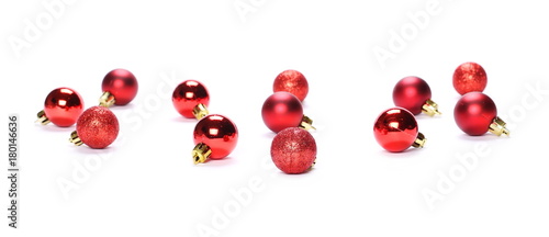 Red ball, Christmas ornament, decoration, isolated on white background