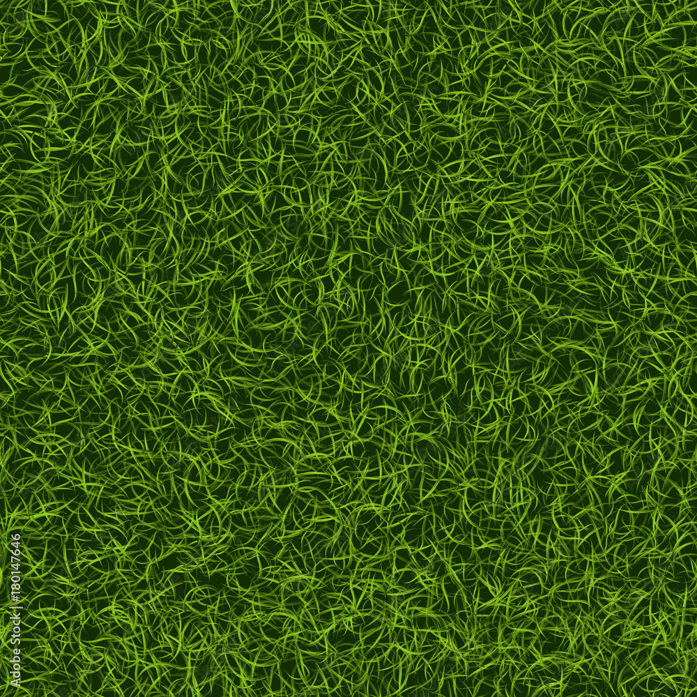 Green grass seamless pattern. Lawn nature background. Abstract field texture. Ecology symbol. Vector Illustration