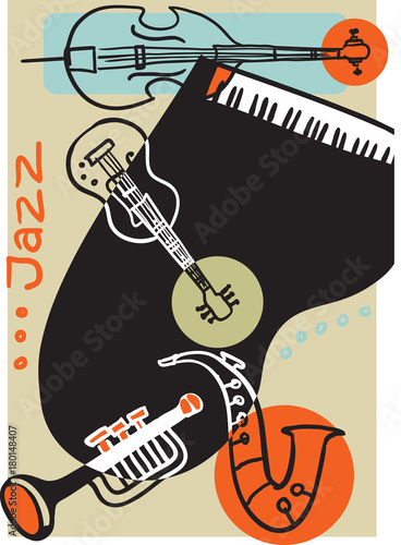 Creative conceptual music festival vector. Musical instruments.
