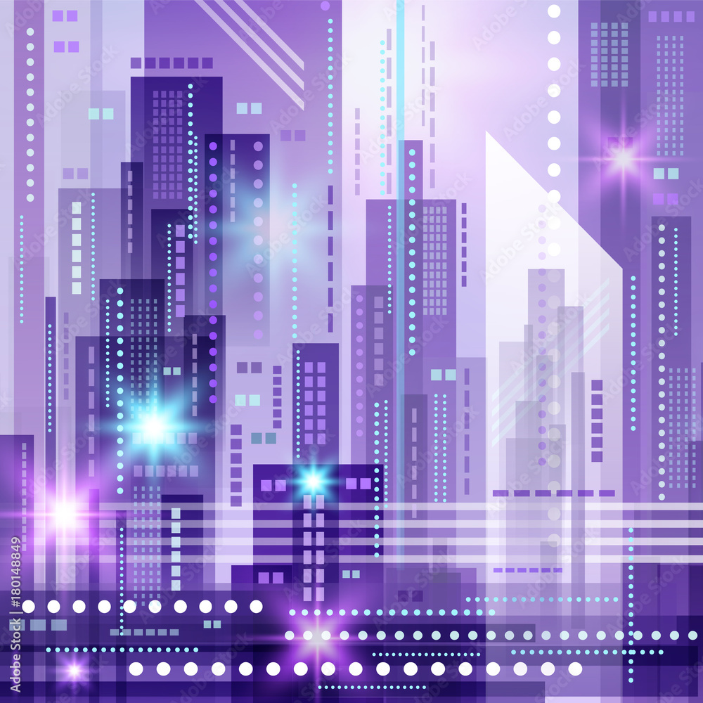 Naklejka premium Abstract modern cityscape, vector illustration