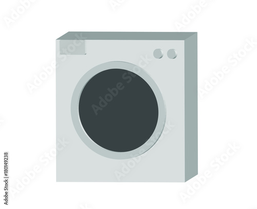 simple 3d icon picture of washing mashine in grey tones vector illustration