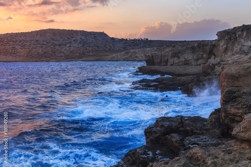 Cape Greco at sunset.Ayia Napa.Cyprus