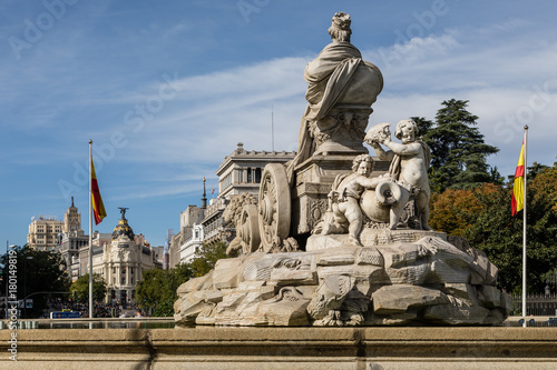 Sculpture of the fountain of La Cibeles in Madrid