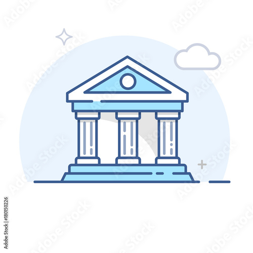 Bank Building Vector Icon 