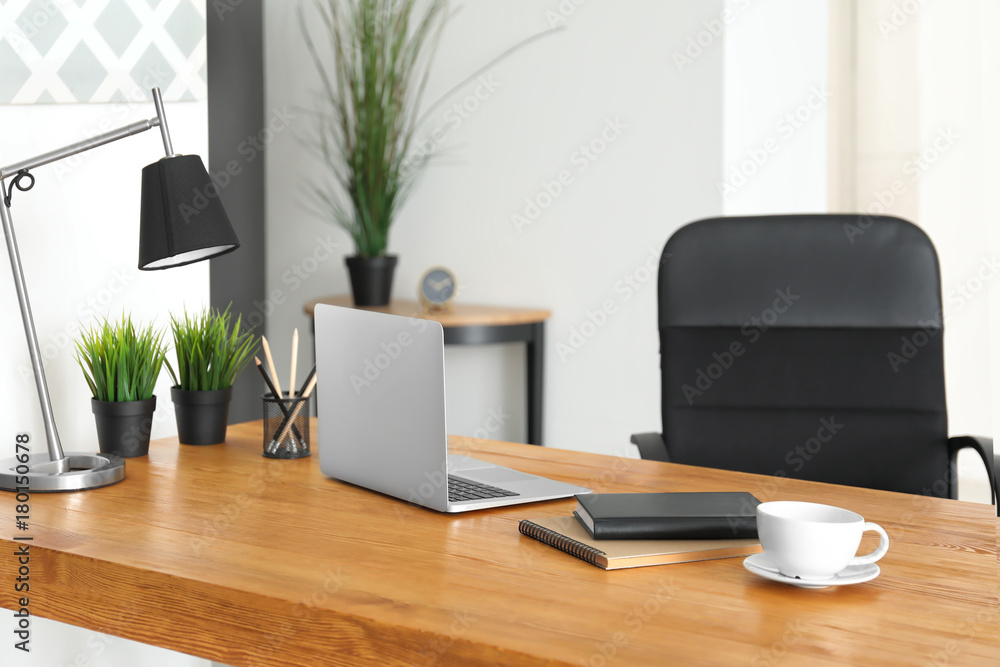 Comfortable workplace in light room Comfortable workplace in light room